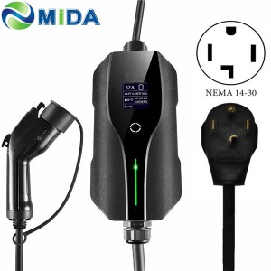 16A 24A 32Amp Type 1 J1772 EV Charger Cable NEMA 10-50Plug 7.68KW Smart EVSE Electric Vehicle Charging