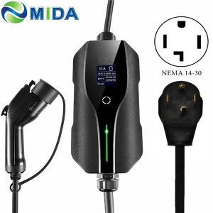 16A 24A 32Amp Type 1 J1772 EV Charger Cable NEMA 10-50Plug 7.68KW Smart EVSE Electric Car Charging