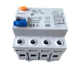 IEC 61008-1 RCD B ประเภท RCCB 100A 30mA 300mA 10KA 2 จุด 4 ขั้วโลกตัดวงจร