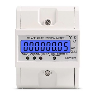 3 단계 4 와이어 에너지 미터 투명 쉘 LCD 디스플레이 3x230V / 400V 3 × 5 (80) Ain kwh eter