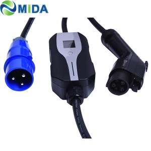 CEE Plug 32A 7.2KW SAE J1772 Type 1 EV Charger Mode 2 Charging Cable EVSE With 5M Cord for Electric vehicle