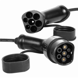16A 32A Type2 to Type 2 Mennekes Plug IEC 62196 EV Charging Sprial Cable