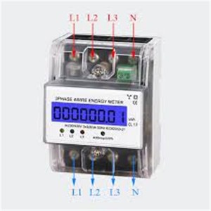 Medidor de energía de medidor de energía de 3 fases y 4 hilos para carril DIN