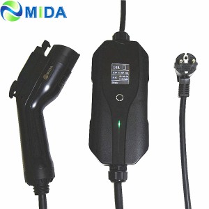 16A SAE J1772 Plug EV Portable Charging Cable Type 1 to Schuko EV Control box for Electric Car Charger