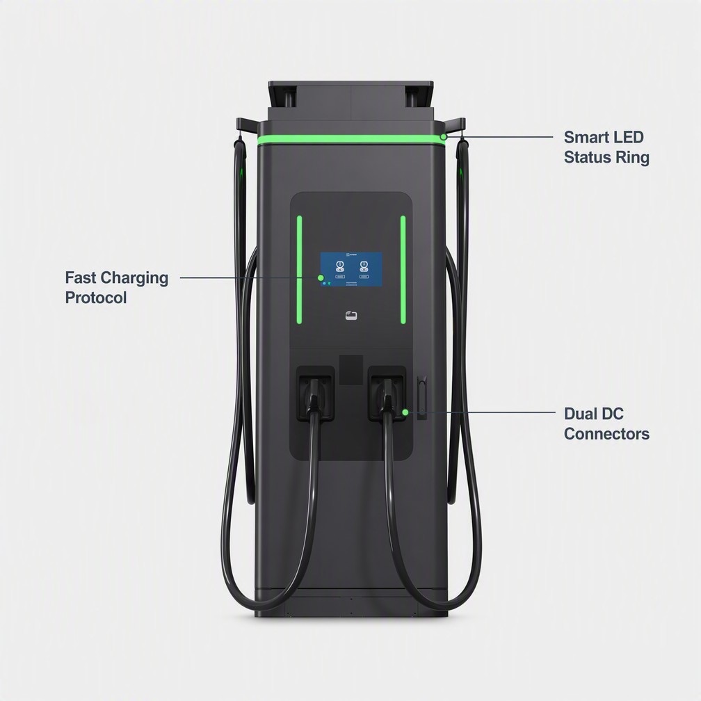 Solar PV 60KW 80KW 120KW DC DC Charger High Efficiency Dual Port With OCPP Ready Connectivity For Urban Charging Hubs