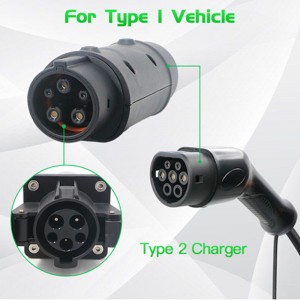 32Amp Type 2 To Type 1 EV Adapter for Electric Car Charging Plug