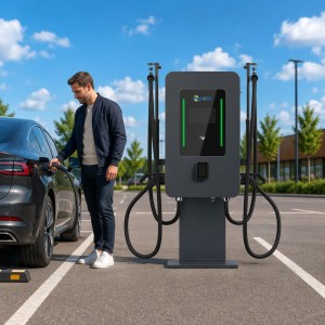 Newly Designed Dual Guns 40kw 80kw Wallbox DC Charging Station Commercial Grade Fast Car Charger With CE Certification