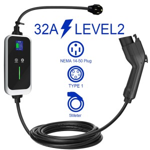 Type 1 Mode 2 Portable EV Charger32A 40A J1772 EV Connector NEMA 14-50 Plug