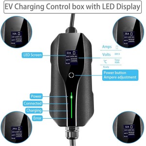 16A 24A 32Amp Type 1 J1772 EV Charger Cable NEMA 10-50Plug 7.68KW Smart EVSE Electric Vehicle Charging