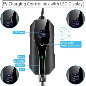 16A 24A 32Amp Type 1 J1772 EV Charger Cable NEMA 10-50Plug 7.68KW Smart EVSE Electric Car Charging