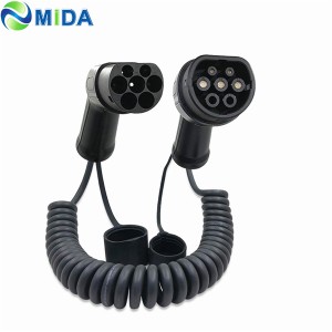 16A 32A EV Charging Cable Type 2 to Type 2 Coiled EV Spring Cable