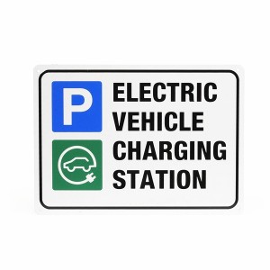 Elektroauto-Ladestation Aluminium EVSE A5 LANDSCAPE EV Parkschild EV-Etikett