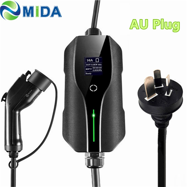 EV Charger Level 1/2 Portable EVSE Electric Vehicle Charging Cable Adjustable Currents 8A/10A/16A/32A K.H.O.N.S Plug NEMA 14-50 240V EV Charging Cable 25FT,SAE J1772 Compatible with Most EV Car 