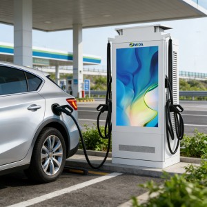Professional Advertising DC EV Charger 180kw 240kw Fast Charging Station With Multimedia Display For Supermarket