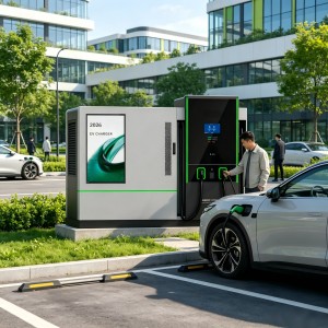 MIDA 215kWh 261kWh BESS EV Charging Station with 43″ Advertising Screen