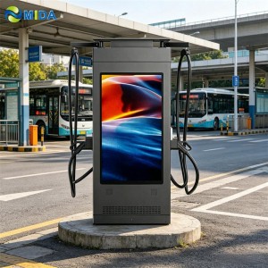 Dual Connectors 360kw DC Fast EV Charging Station Floor Mounted Advertising Digital Display Car Charger For Resort