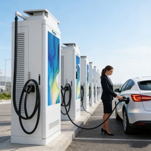 High Power 240kw Electric Vehicle Fast Charger Station With Advertising Screen OCPP Protocol Commercial Charging
