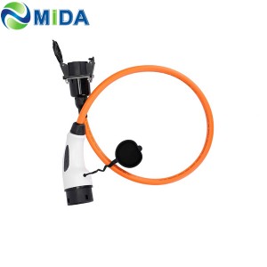 32A EV Adaptor J1772 Type 1 Plug Convert to Type 2 Plug Portable EV Charger Electric Car Charger