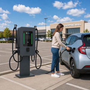 Smart APP Control Dual Gun DC Fast EV Charger 40kw 80kw Wallbox Station Level 3 Electric Car Charging Pile CE TUV