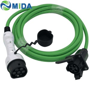 32A Type 1 J1772 Plug Portable Charger Cable Convert to Type 2 Plug for Electric Vehicles Charging