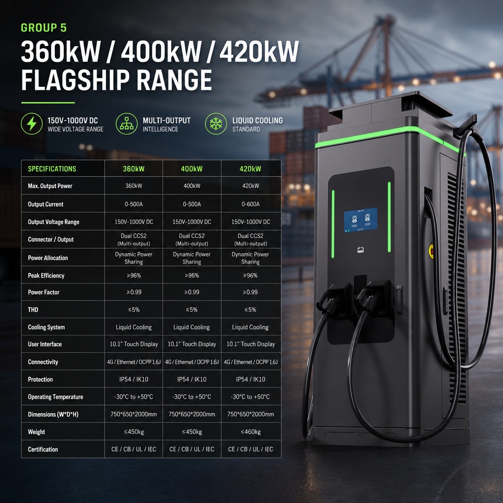 Solar PV 60KW 80KW 120KW DC DC Charger High Efficiency Dual Port With OCPP Ready Connectivity For Urban Charging Hubs