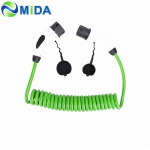 16A 32Amp Type 2 to Type 2 EV Charging Cable Female to Male EV Plug Portable EV Charger  Green