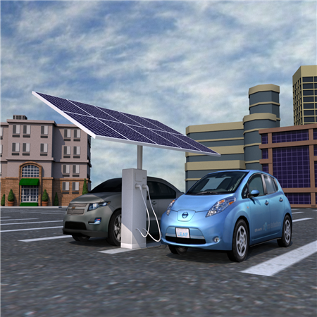 Solar Powered EV Charging Station for Electric Car Charger