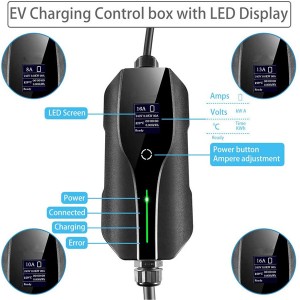 Level 2 EV Charger Type 2 UK 3 Pin 8A 10A 13A PHEV EV Charging Cable Electric Car Charger