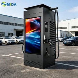 Smart Advertising EV Charger 120kw 180kw DC Fast Charging Station With OCPP 1.6J Protocol And Dual Plug For Mall Use