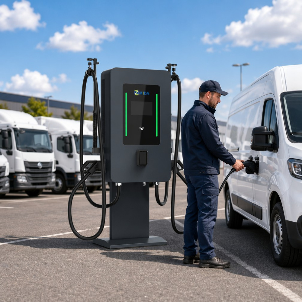 High Power 80kw Dual Gun Wallbox DC Fast Charging Station With Intelligent APP Monitor For Commercial Parking Hub Featured Image