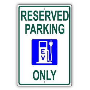 EV A3 Aluminum Parking Sign EV Label for Electric Vehicles Charging Station