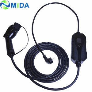 16A SAE J1772 Plug EV Portable Charging Cable Type 1 to Schuko EV Control box for Electric Car Charger