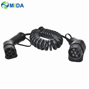 16A 32A EV Charging Cable Type 2 to Type 2 Coiled EV Spring Cable