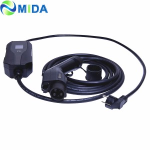 16A SAE J1772 Plug EV Portable Charging Cable Type 1 to Schuko EV Control box for Electric Car Charger