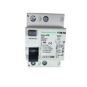 RCCB Type B RCD 2P 4Pole 10KA 30mA 40A 63A 230V 400V Circuit Breaker