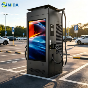 240kw Commercial DC EV Charging Station Floor Mounted Advertising Display Screen Electric Car Quick Charger Pile CE