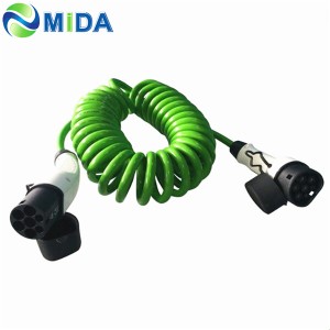 16A 32Amp Type 2 to Type 2 EV Charging Cable Female to Male EV Plug Portable EV Charger  Green