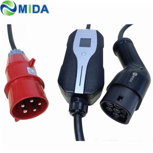 Trifásico 22KW 32A Cargador EV portátil Tipo 2 IEC62196-2 EVSE Cable de carga Cargador de coche eléctrico