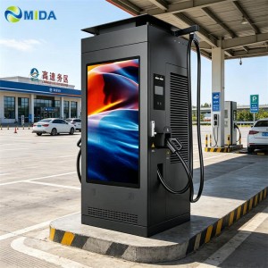 Smart Advertising EV Charger 120kw 180kw DC Fast Charging Station With OCPP 1.6J Protocol And Dual Plug For Mall Use