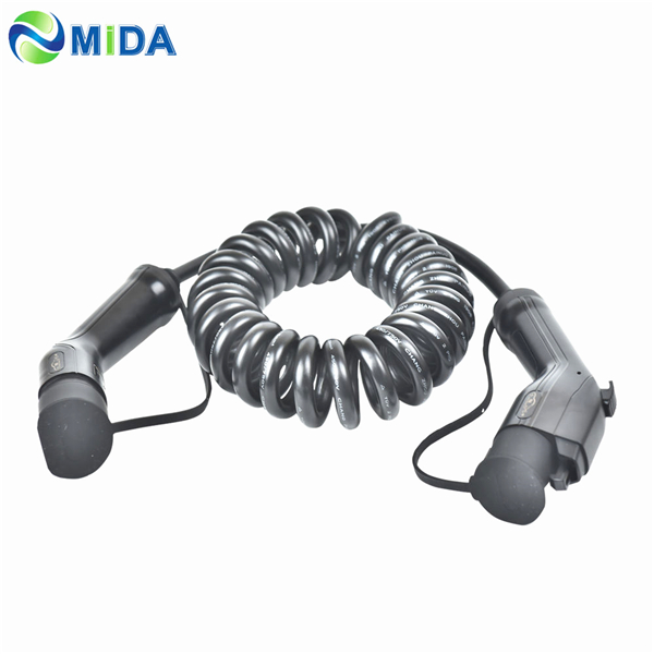 Type 1 to Type 2 EV Coiled Cable 1