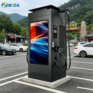 Advertising EV Charger Station 180kw DC Fast Charging Pile With Dual Guns And Large Screen For Commercial Parking Lot