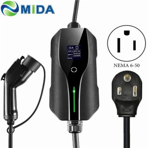 Level 2 EV Charger Type 1 J1772 Plug 20A 24A 32A 7.4KW 220/240V Nema 6-50 Plug Electric Car Charger