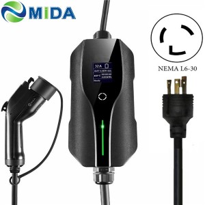 Portable EVSE SAE J1772 16A EV Charger Type 1 NEMA6-30Plug Electric Vehicle Charging Station