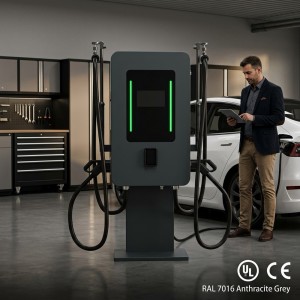 Premium 80kw Dual Gun Wallbox DC Fast EV Charging Station For Electric Vehicle Fleet High Speed Charging Solution